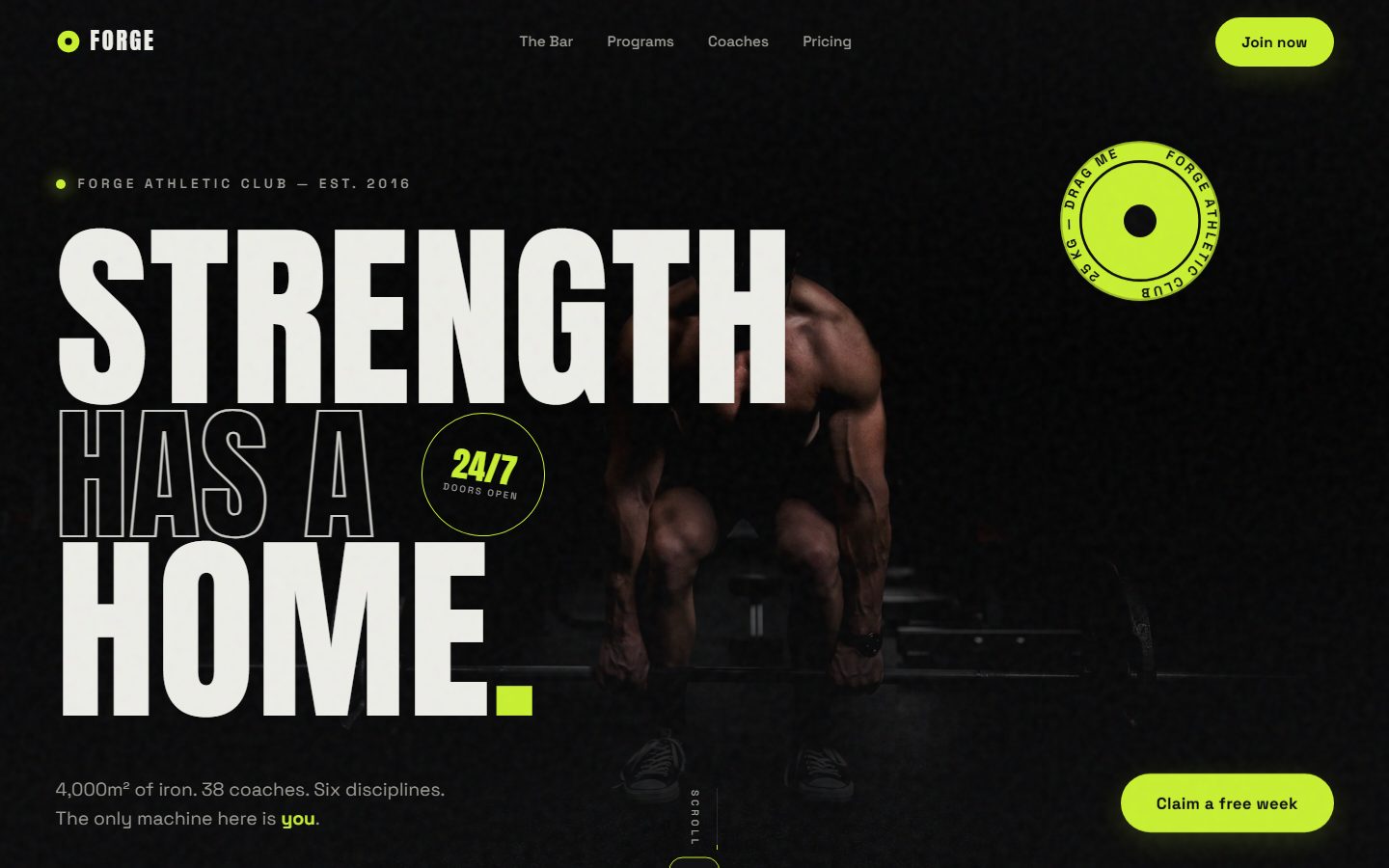 FORGE Athletic Club homepage