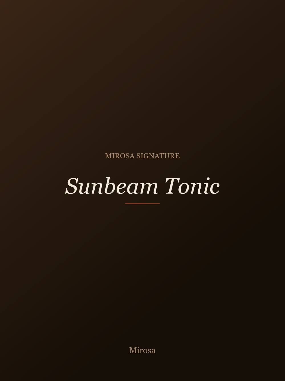 Mirosa Sunbeam Tonic — cold brew with citrus tonic over clear ice